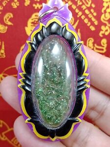 Leklai Kaew Green Kod Pee Lp Somporn King Glass Blessed Love Charms Thai Amulet