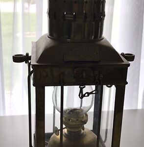 Vintage Brass Cargo Light No 3954 Great Britain 1939 Oil Lamp Lantern 