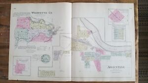 Antique Map Wyandotte County Argentine Connor City 1887 Kansas Atlas