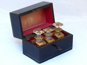 Baccarat Antique French Perfume Caddy Signed Jensen Paris Boulle Box Gilded 1850