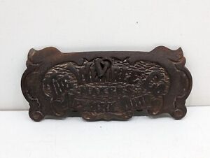 The Wehrle Co Vintage Pot Belly Parlor Stove Cast Iron Sign Part Newark Ohio