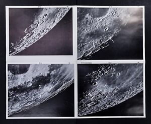 1960 Photographic Lunar Moon Map 4 Photo Set Field Pythagoras E1 Craters