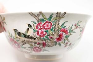 Chinese Falangcai Porcelain Bowl Everted Rim Springtime Yongzheng Mk 19th 20th C