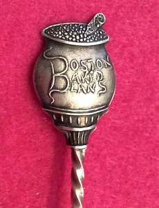 Rare Boston Baked Beans Pot Sterling Silver Souvenir Spoon Gold Washed Bowl