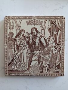 Set Of Five Antique Victorian Tiles From The Story Of Cinderella
