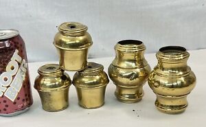 Lot Of Antique Brass Bed Parts Spindle End Caps Decorative Sleeves 1 7 16 Tube