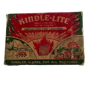 Antique L L Bean 1940s Kindle Lite Smokeless Firestarters Full Box Military
