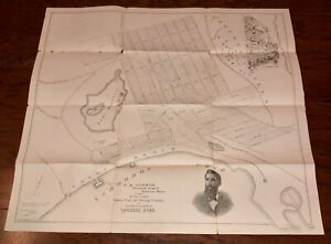 1888 Schoodoe Pond Resort Game Park Shoodic Real Estate Antique Map Maine Me