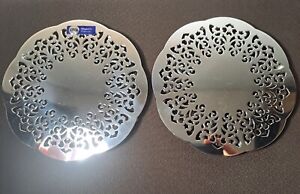 Two Vintage Quist Four Footed Silverplate Trivets Made In West Germany