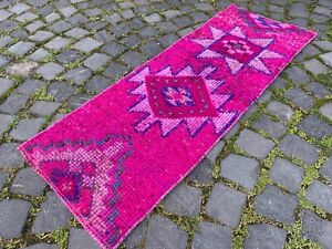 Carpet Bohemian Wool Runner Rug Turkish Vintage Handmade Rug Runner 1 5x4 3 Ft