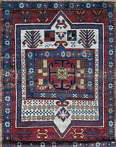 Antique Shirvan Caucasian Kazak Prayer Rug As Is 3 2 X 4 17503