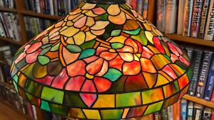 Antique Tiffany Studios Reproduction Dogwood Leaded Glass Lamp Shade