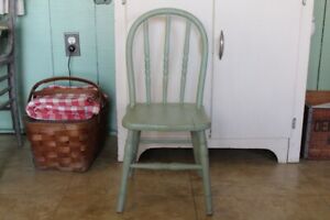 Vintage Small Green Wooden Farmhouse Chair Child S Green Wood Chair Kid S