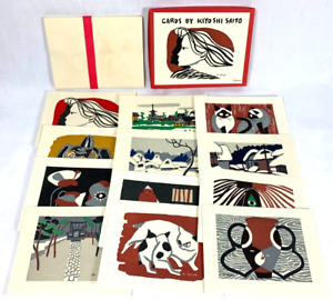 Kiyoshi Saito 12 Woodblock Print Cards Boxed Set 1950 S Mint Condition