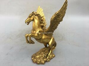 9 Brass Copper Furniture Decorate Animal Have Winged Wings Horse Statue