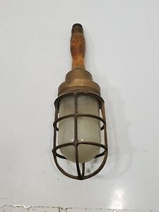 Nautical Antique Cage Solid Brass Ceiling Light Fixture R S Co Explosion Proof