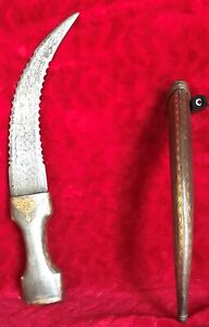 Authentic Dagger Indonesian Mughal Damascus Jambiya Khanjar Sword Antique Knife