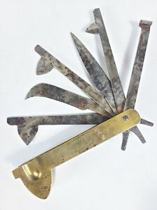 Antique Brass French Horse Veterinarian Fleam Tool Medical Bleeder Calvary