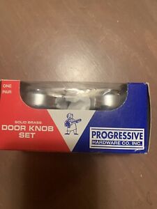 Progressive Solid Brass Door Knob Set In Polished Chrome New In Box 12available
