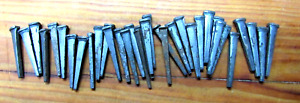 Lot Of 32 Old Square Nails Rustic Vintage 1 3 8 Iron Cut Flat Head