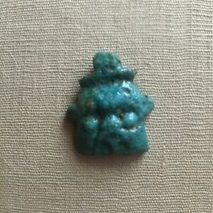 Egyptian Faience Head Of Ptah Amulet 