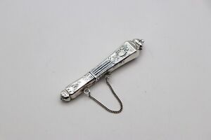 Vintage Sterling Silver Pin Needle Case Holder Stamped 925