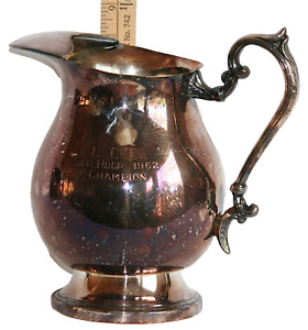 Eugene Country Club 1962 Ecc Golf Trophy Sheridan Silver On Copper H20 Pitcher