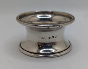 Antique Sterling Silver Napkin Ring Plain Concave Design Dated 1918