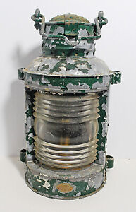 Perkins Perko Stainless Steel Marine Lamp Nautical Dock Lantern Glass Vintage