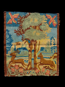 Antique Fabulous Hand Woven Swedish Scandinavian Dated Gp 1931 Wool Tapestry