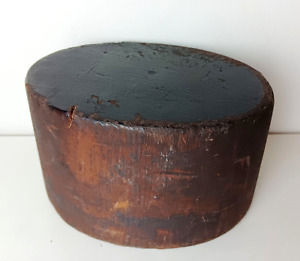 Antique Millinery Wooden Hat Making Form Primitive Dark Wood Signed By Maker