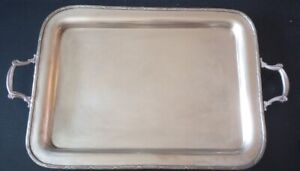 Vintage Silver Plate Large 24 5 X 15 Handled Cross Bow Serving Platter Tray