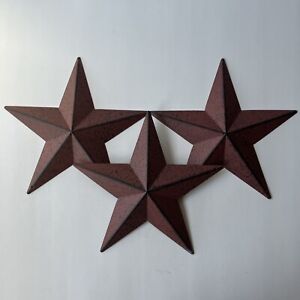 Set Of 3 Burgundy Black Barn Star Stars 3 5 Primitive Country Free Shipping