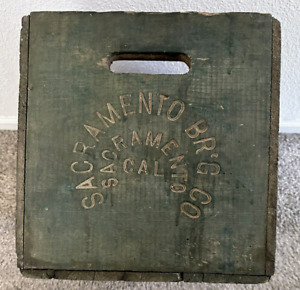 Vintage 1920 S Sacramento Brewing Company Wood Crate Bottle Delivery Box Beer