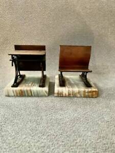 Pair Of Mcm Curtis Jere School Desk Bookends