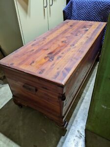 Beautiful Antique Acme Chest Company Wheeled Red Cedar Chest