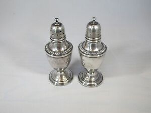 Wm Rogers Mfg Co Weighted Salt Pepper Shakers 24a Sterling Silver