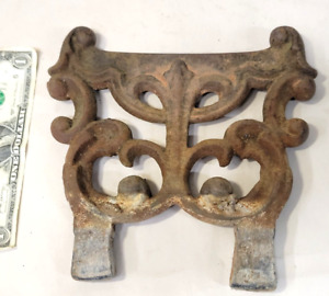 Antique Cast Iron Boot Scraper Ornate Curl Filigree Victorian Hardware Salvage 2