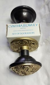 Cynthia Rowley Gold Black Ornate Door Handle Knob Set