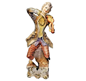 Figurine Man With Violin Porcelain Italian Capodimonte Original