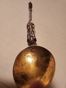 Gold Wash Sterling Figural Spoon Twisted Handle 58g 