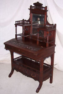 Antique Victorian Mahogany Ladies Or Writing Small Desk Fancy