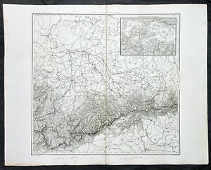 1835 M Thiers Large Antique Map Battle Of Dresden 1813 Saxony Napoleonic Wars