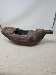 Antique Hand Carved Wooden Bird Grinder Egyptian African Style