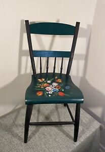 Old Decorative Hand Painted Wooden Chair Beautiful