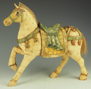 Chinese Tessellated Bone Horse Sculpture