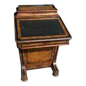 Antique Walnut Ladies Writing Desk Davenport