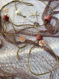 10 X 8 Nature Fish Net Wall Decoration With Sea Shells And White Starfish