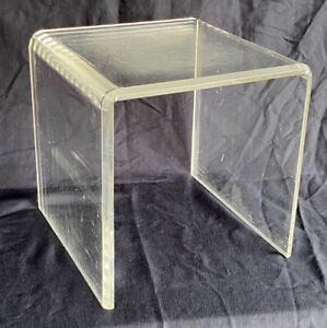 Vintage Clear Lucite Nesting Table Stool Mid Century Modern Waterfall Space Age