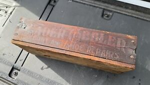 Antique Leader Cobbler For Boot And Shoe Repair Wood Crate Box General Store